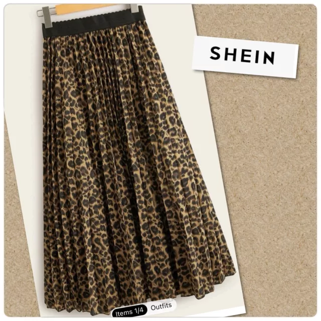 Shein Pleated Elastic Waist Midi Skirt
