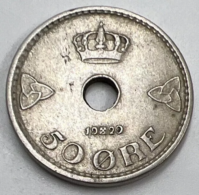 1929 50 Ore | Norway Coin | Collectable Grade | e573