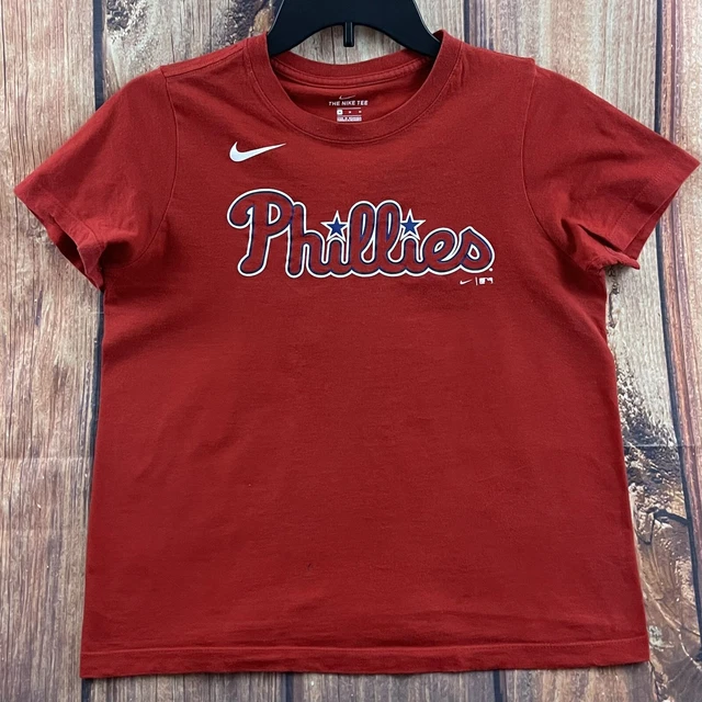 Nike Philadelphia Phillies T Shirt Youth Size Small Red MLB Short Sleeve Logo 13
