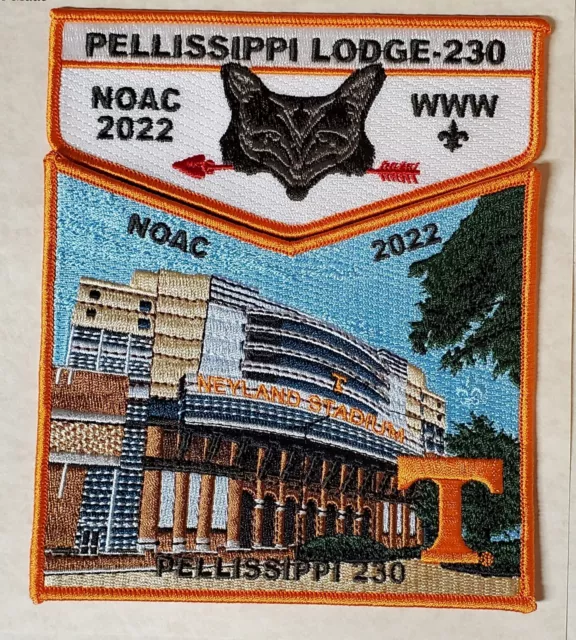 Lodge 230 Pellissippi Orange Border 2 piece OA Flap Set NOAC 2022 Smoky Mountain