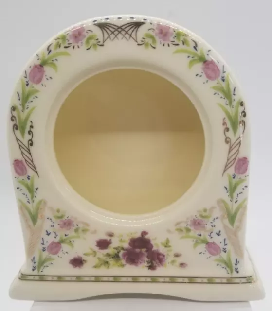 Porcelain Desk Clock Quartz for Display/Parts 4.25"