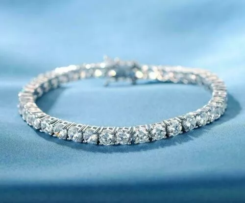 10.5Ct Round Lab-Created Diamond Tennis Bracelet 14k White Gold Plated 8Inch 4mm