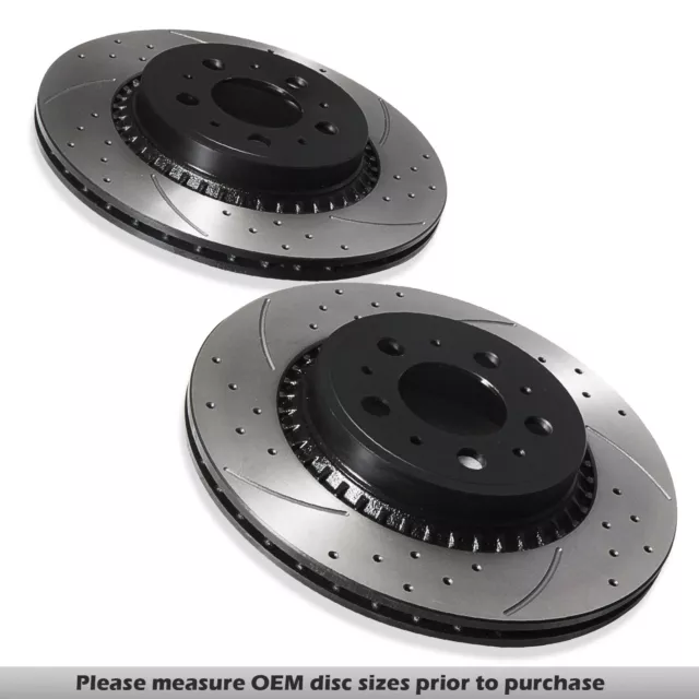 Rear Drilled Grooved 308Mm Brake Discs For Volvo Xc90 Xc 90 2.4 D5 2.5 3.2 02+