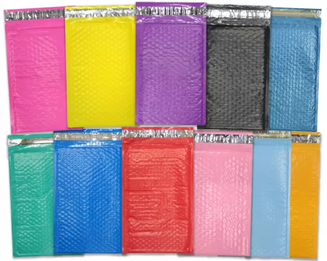 4x8 Pink, Teal, Purple, Blue, Pastel, Orange, Black, Yellow Poly Bubble Mailers!