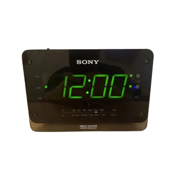 SONY CLOCK AM/FM Radio Model ICFC414 Dream Machine Green Digital