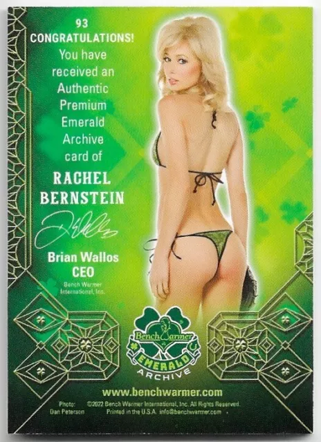 2024 Benchwarmer Emerald Archive Rachel Bernstein Silver Foil Base Card /25 Hot!