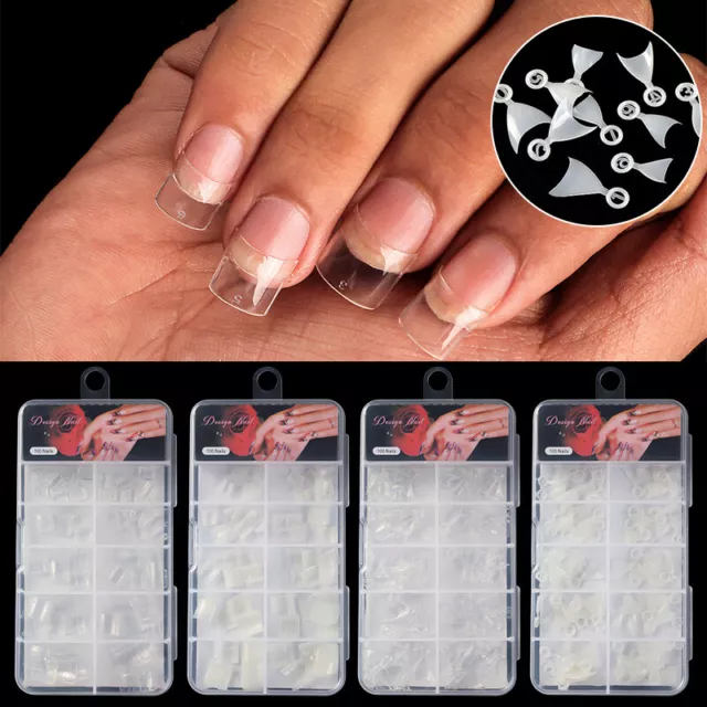 100 Pièces/Boîte Conseils Demi G Faux Ongles Courts Naturels Transparents R