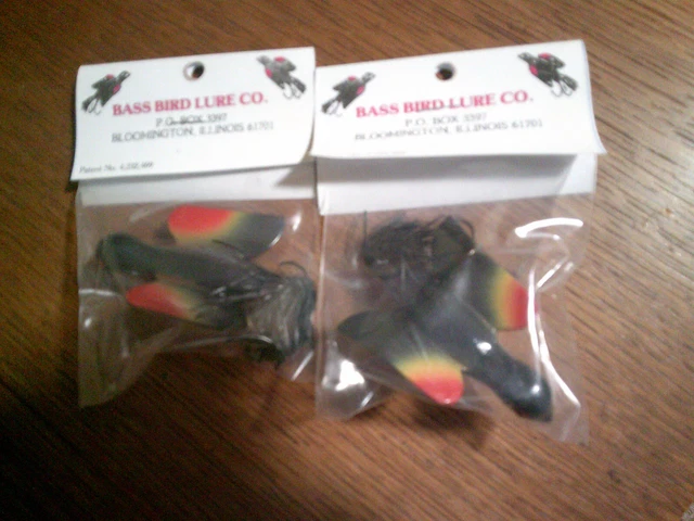 2- BASS BIRD Lure Co 1979 Fishing Lure RED WING BLACKBIRD Bloomington IL NIP $15.50 - PicClick 2- BASS BIRD Lure Co 1979 Fishing Lure RED WING BLACKBIRD Bloomington IL NIP $15.50 - PicClick