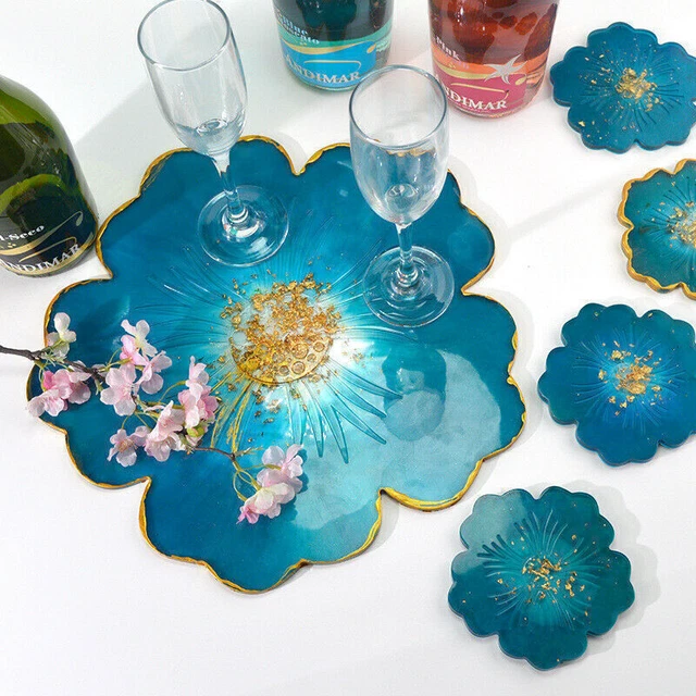 Flower Epoxidharz Silikonform Untersetzer Coaster Gießform Epoxy Silicone Mold