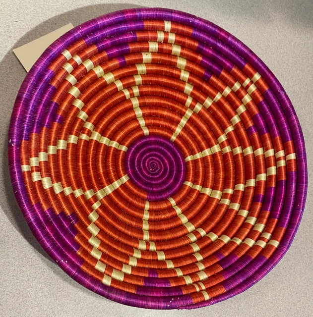 Handmade Rwanda Basket Fairwinds Trading New W/tags COA Burst of Joy   JB