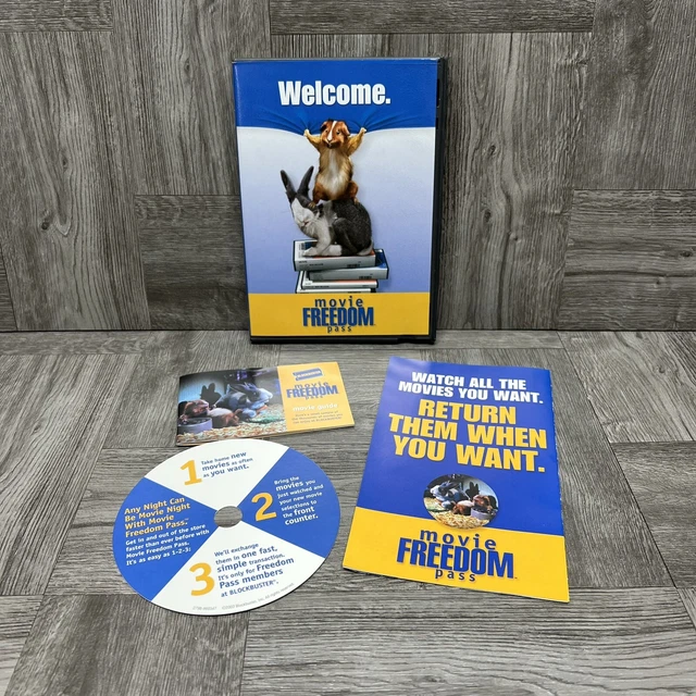 Vintage 2003 BLOCKBUSTER VIDEO Movie Freedom Pass Membership Kit DVD Case RARE