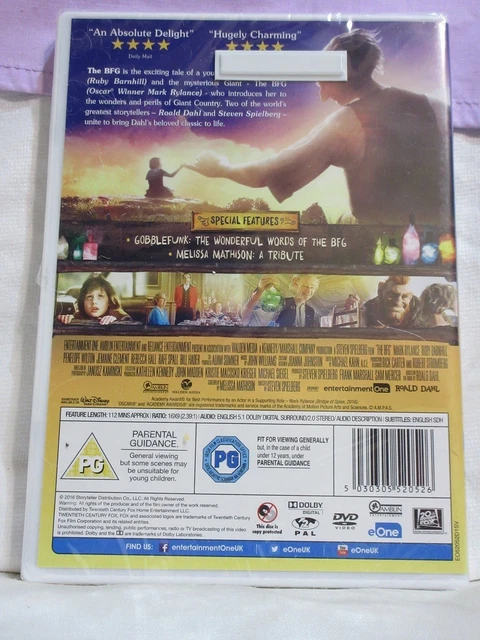 THE BFG DVD ( Sealed ) Steven Spielberg: Mark Rylance: Ruby Barnhill ...
