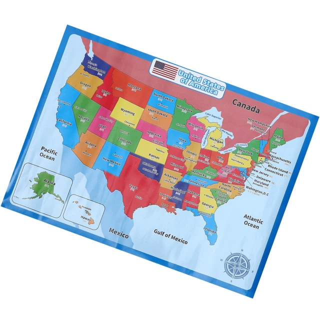 UNITED STATES MAP Cartoon Preschool - United States Map Cartoon Preschool Posters Household Children.webp