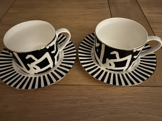 M&S Two Cups And Saucers Brand New