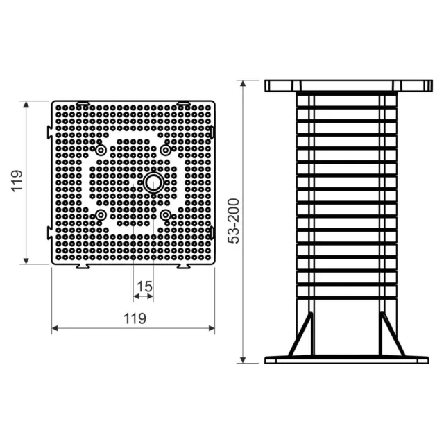 Kopos MDZ Montageplatte Geräteträger für Wärmedämmung Isolierung Träger 200mm 2