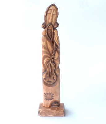 FOLKLORE MUSICIAN (II) wooden folk sculpture from Poland folk art signed