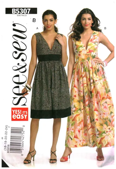 5307 Vintage Butterick Sewing Pattern Misses Close Fitting Dress UNCUT See & Sew