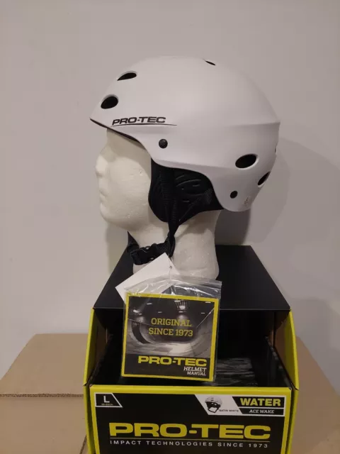 PRO-TEC Water Ace Wake Helmet Satin White Size Large Canoe Kayak Kite Wake