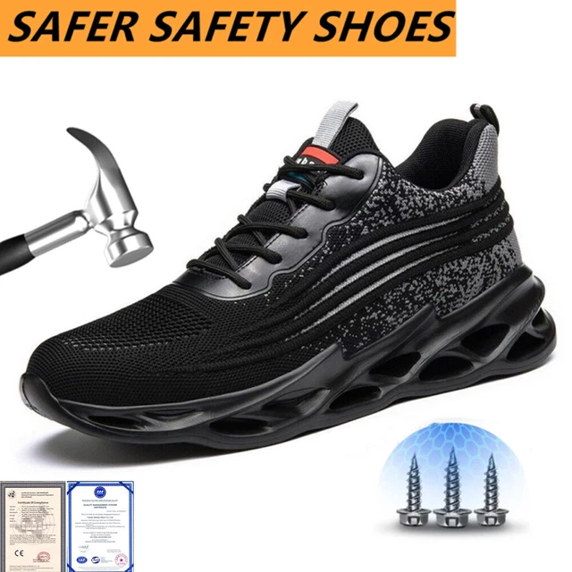 MENS SAFETY SHOES Work Trainers Womens Steel Toe Cap Lightweight Hiking ...