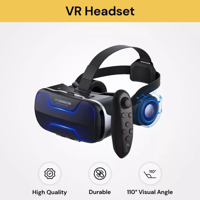 SHINECON VR Box Headset Virtual Reality 3D Glasses For Game Movie Smart Phone AU