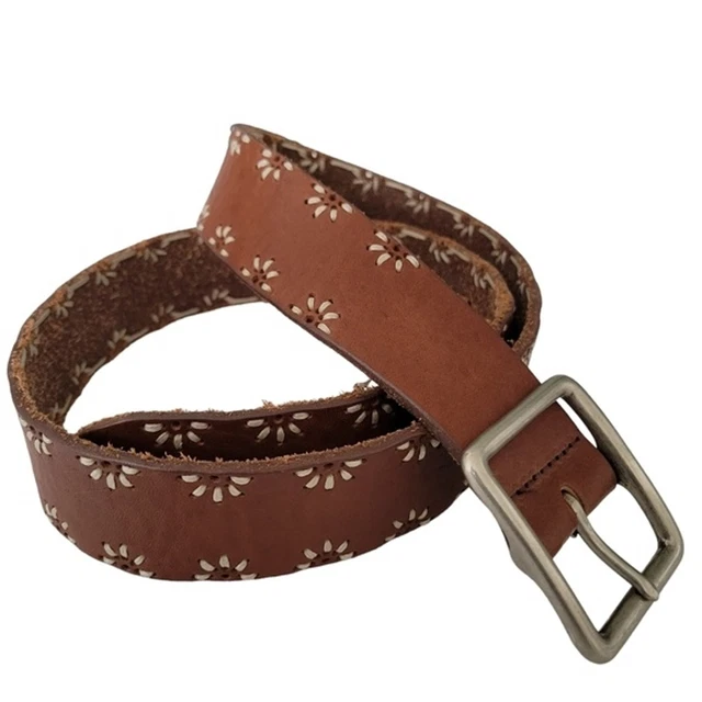 Buckel Boho Genuine Leather Brown  Girls Belt Size L