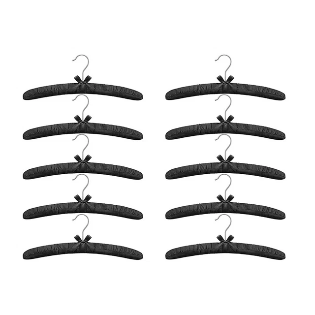 10 pezzi abiti imbottiti raso staffa per donna, antiscivolo nero KlE2O3