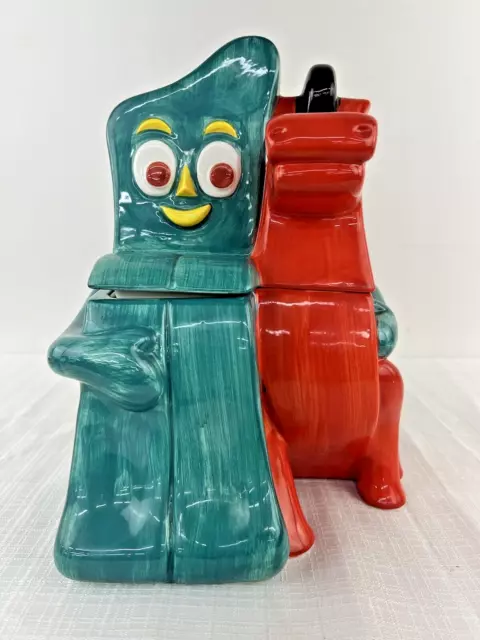 Vintage Gumby and Pokey Cookie Jar by Clay Art Hand-Painted 1997