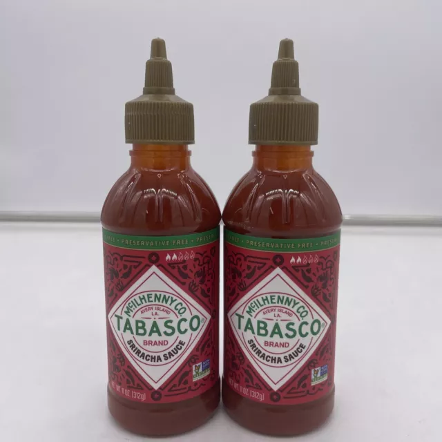 2 Pack McIlhenny Tabasco Brand Sriracha Sauce 11 oz Bottles Spicy