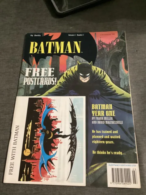 Batman Vol 2 Issue 1. 1993 Frank Miller “Year One” With Free Postcards Attached.