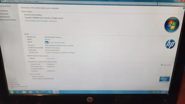 HP Omni 100 All-In-One Desktop Computer_AMD Athlon II X2 260u CPU @ 1.80 GHz.