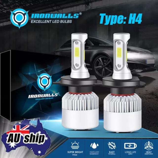 H4 9003 HB2 LED Headlight Bulbs Hi-Lo Beam Globes For Ford Falcon FG 2008-2010