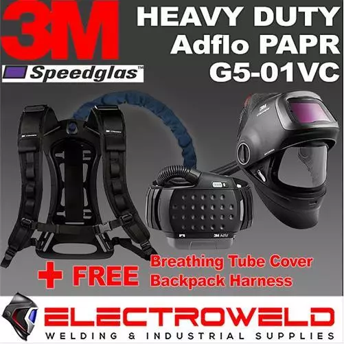 3M Speedglas Welding Kit: Helmet G5-01, Adflo PAPR, Hose Cover, Backpack 617830