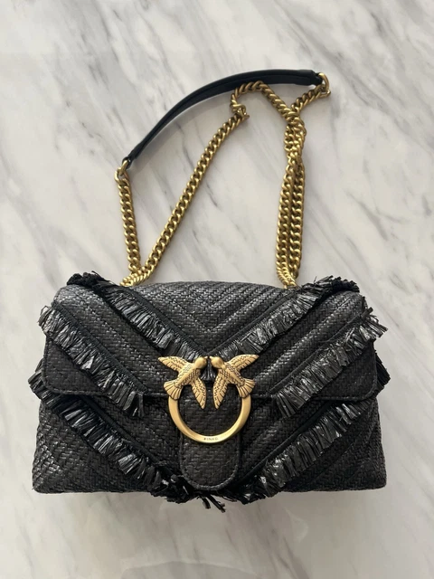 NEUF LE SAC Love One Classic Simply Bag Black En Raphia Noir