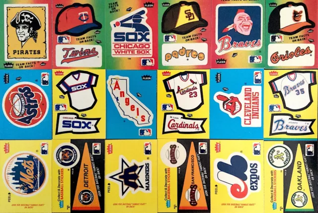 Fleer Baseball Team Logo Stickers (1983-1986) / U Pick Build Set / Buy4+ Save50%