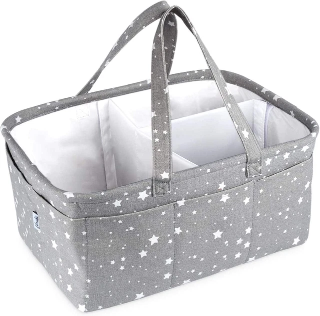 Baby Diaper Caddy Organizer, Nursery Storage Bin Portable Car Organizer with Det