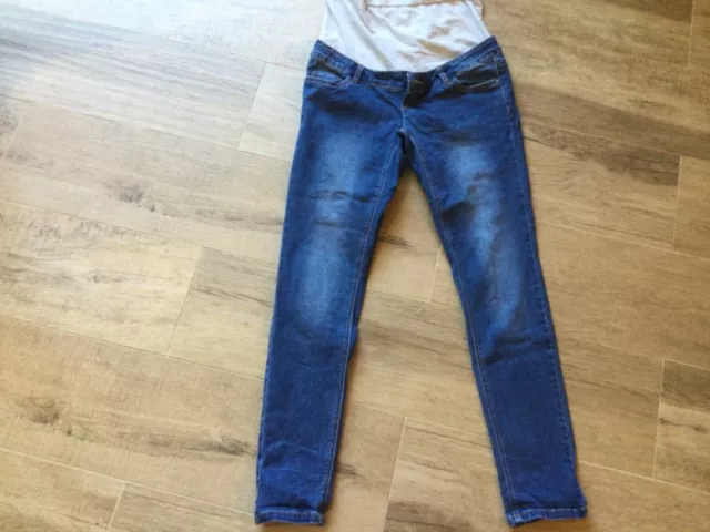 Mama:Licious mllola slim blue jeans maternity cotton blend 30/32 uk 12/14