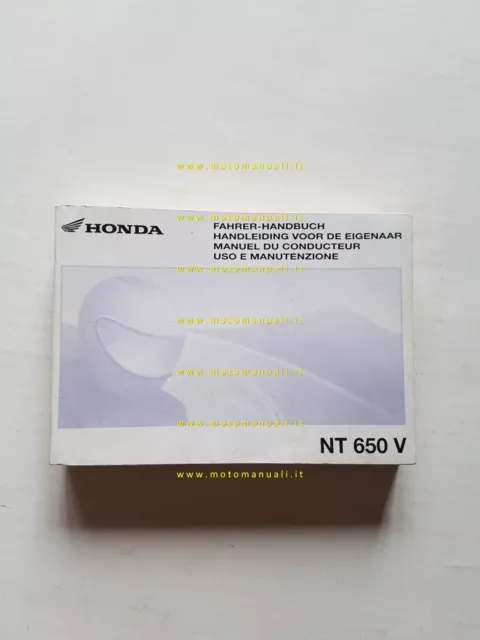 Honda NT 650 V 2003 manuale uso manutenzione libretto originale italiano