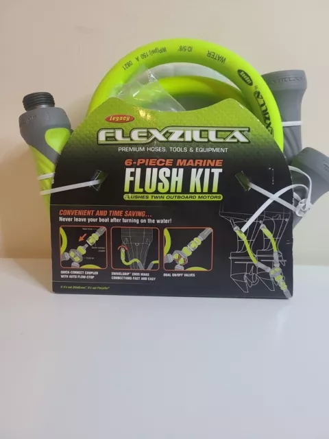 Legacy Flexzilla 6 Piece Marine Flush Kit Flushes Twin Outboard Motors