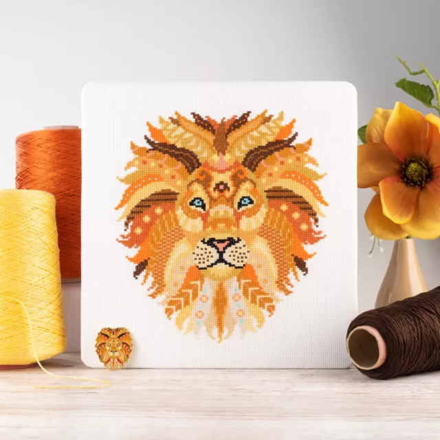 Mandala Lion Cross Stitch Kit by Meloca Designs