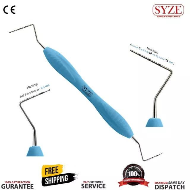Zahnärztliche Sonden für Parodontologen WHO/UNC-15 1 mit Kugelendspitze,...