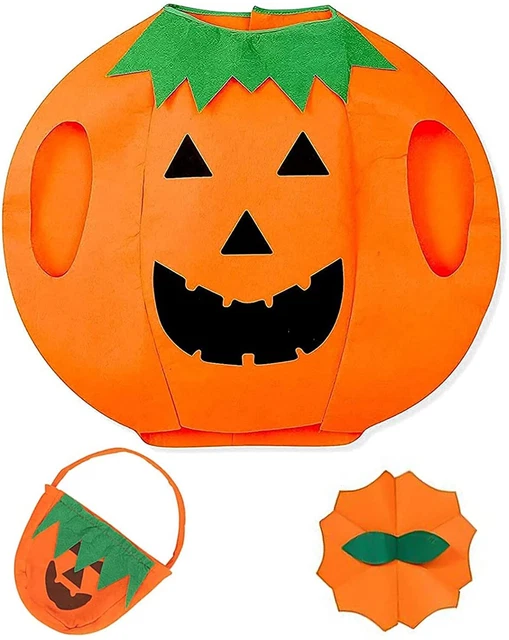 LIVESTN Costume da Zucca di Halloween Set 3 pezzi Con Cappello di Zucca Bo