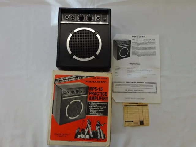 Vintage Tandy Realistic MPS-15 Practice Amplifier Box Instructions #q14