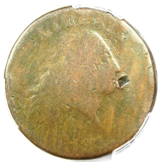 1793 Chain Flowing Hair Large Cent 1C America Coin - Certified PCGS AG Detail