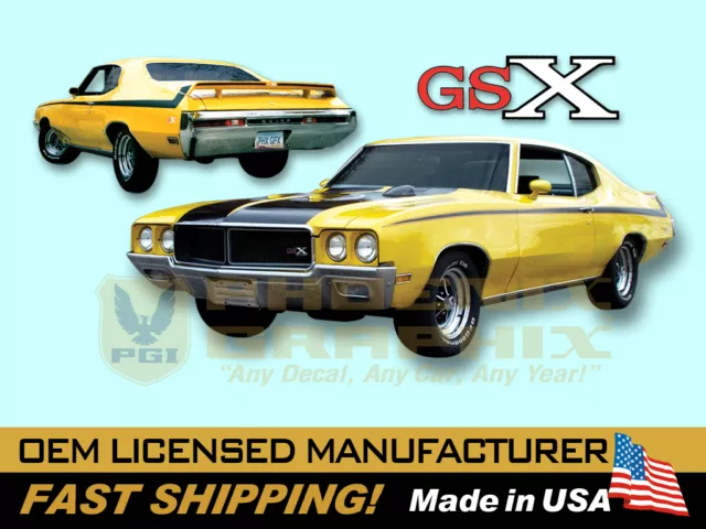 1970 1971 1972 Buick GSX Decals & Stencil Stripes Kit