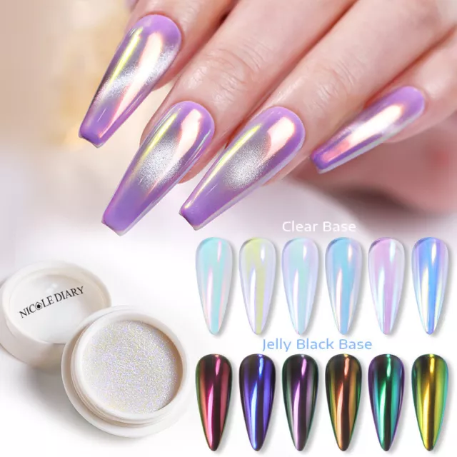 Holographic Nail Art Glitters - Nail Art Supplies Sequins - 3D Laser Nails  Glitter Flakes - Shiny Acrylic Nails Powder Dust - Silver Nail Confetti Nail  Art Decoration Sparkles for Manicure Tips 8Pcs
