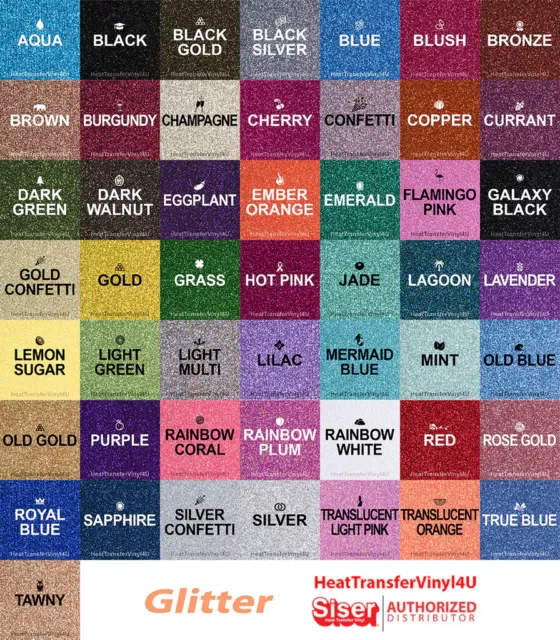 Siser Glitter Iron On Heat Transfer Vinyl 20 Inches by 5 Feet *FREE SHIPPING*