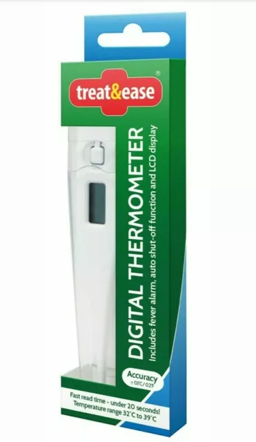 Thermomètre numérique à fièvre écran LCD bébé/enfant/adulte + alarme sonore