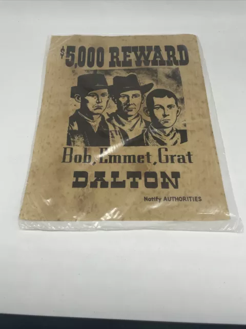 Bob, Emmet, Grat Wanted Reward Poster Parchment Paper Western Outlaws Wall Art