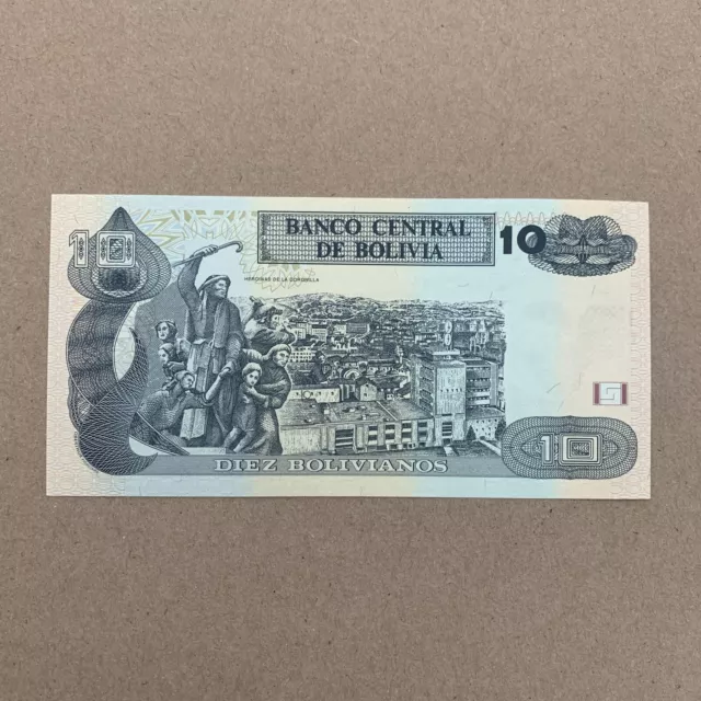 Bolivia, 10 Bolivianos Banknote L. 1986 (2005) Bolivian Currency Paper Money 3