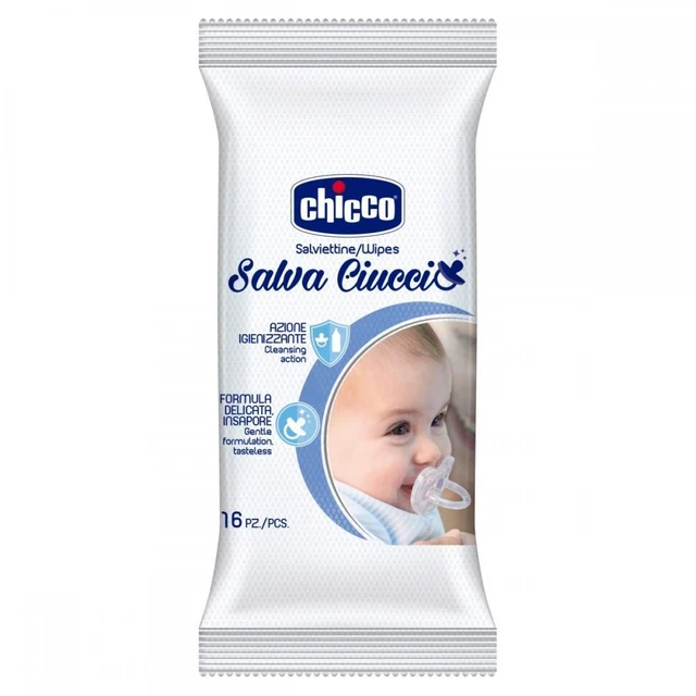 CHICCO Soothers cleansing wipes, 16 pcs